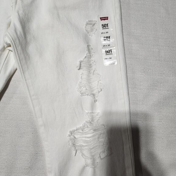 Levi's 501 original 29x30 sit at waist women-button fly white - Picture 5 of 7